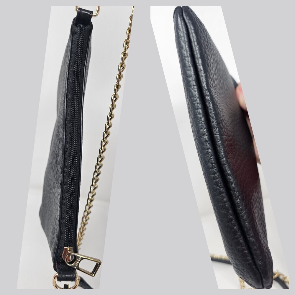 Lodis Emily 5 In 1 Convertible Black Pebbled Leather Chain Strap Crossbody Bag - Picture 4 of 8